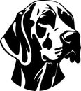 Redbone Coonhound Black Silhouette Generative Ai