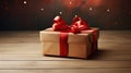 redbow empty gift box Royalty Free Stock Photo