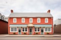 redbricked colonial facade with contrasting dormers