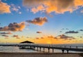 Redcliffe Jetty on Moreton Bay at Sunrise Royalty Free Stock Photo