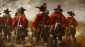 Redcoats March: British Soldiers in 17th Century Military Formation