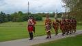 The Redcoats of Pulteneys Regiment marching in order. Royalty Free Stock Photo