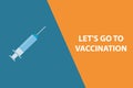 let\'s go to vaccination on blue Royalty Free Stock Photo