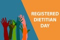 registered dietitian day on blue Royalty Free Stock Photo