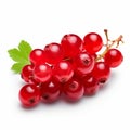 Redcurrant Berries On White Background - Fresh And Vibrant Fruit