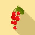 Redcurrant berry icon, flat style