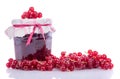 Redcurrant jam with fresh redcurrants Royalty Free Stock Photo