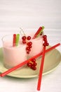 Redcurrant milkshake Royalty Free Stock Photo