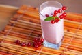 Redcurrant smoothie with mint Royalty Free Stock Photo