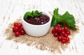 Redcurrants jam Royalty Free Stock Photo