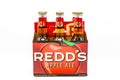 Fayetteville,North Carolina / USA - March 01 2019 : REDD`S APPLE ALE BEER on white background.