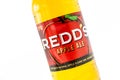 Fayetteville,North Carolina / USA - March 01 2019 : REDD`S APPLE ALE BEER on white background.