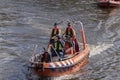 Reddingsbrigade Boat At The Gaypride Canal Parade With Boats At Amsterdam The Netherlands 6-8-2022 Royalty Free Stock Photo