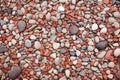 reddish brown pebbles on a path