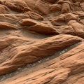 Reddish-brown sandstone formations display weathered, layered structures typical of Royalty Free Stock Photo