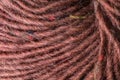 Reddish brown wool thread ball macro closeup Royalty Free Stock Photo