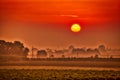 Sunrise on countryside