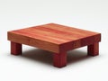 wooden square table with short legs on white Royalty Free Stock Photo