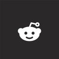 reddit icon. Filled reddit icon for website design and mobile, app development. reddit icon from filled social collection isolated