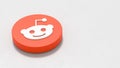 Reddit Logo on Light Gray Background with Copy space