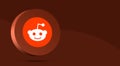 Reddit logo minimal design on the round button 3d render. Social media icon Royalty Free Stock Photo