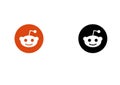 Reddit logo and flat Icon - Social network site Royalty Free Stock Photo