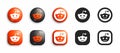 Reddit Modern 3D And Flat Icons Set Vector