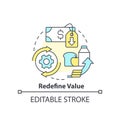 Redefine values concept icon