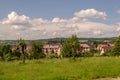 The buildings of the monastery illuminated by the spring sunshine.