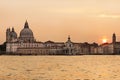 Redentore Church in Golden Sunset in Venice, Italy