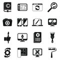 Redesign icons set simple vector. Artist brief