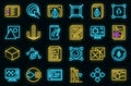 Redesign icons set vector neon
