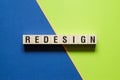 Redesign word concept on cubes Royalty Free Stock Photo