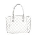 Redesigned White Quilted Bag: Realistic Rendering With Simplified Line Work
