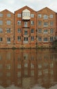 Redeveloped flats along the River Aire, Leeds, England