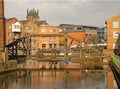 Redeveloped warehouses along the River Aire, Leeds Royalty Free Stock Photo