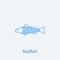 redfish 2 colored line icon. Simple light and dark blue element illustration. redfish concept outline symbol design from fish set