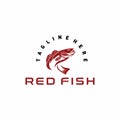 Redfish logo design graphic inspiration Royalty Free Stock Photo