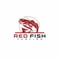 Redfish logo design graphic inspiration Royalty Free Stock Photo