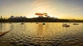 Redfish Lake Pano Sunset