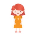 redhair girl with yellow dress