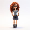 Redhaired Batgirl 3d Figurine: Colored Cartoon Style Object Portraiture Specialist