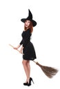 Redhaired woman in halloween costume