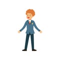 Redhead boy character in school uniform vector Illustration Royalty Free Stock Photo