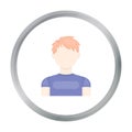 Redhead boy icon cartoon. Single avatar,peaople icon from the big avatar cartoon.