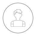 Redhead boy icon outline. Single avatar, peaople icon from the big avatar outline.