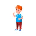 redhead boy know what he want order in cafe cartoon vector