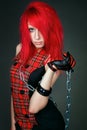 Redhead girl bounded by chains Royalty Free Stock Photo