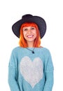 Redhead girl with cawboy hat Royalty Free Stock Photo