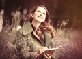 Redhead girl with note